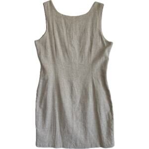CIMMARON DRESS Vintage Linen Blend Sleeveless Sheath Dress Women's Size 13/14